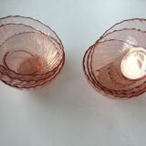 Set of 6 pink glass cups