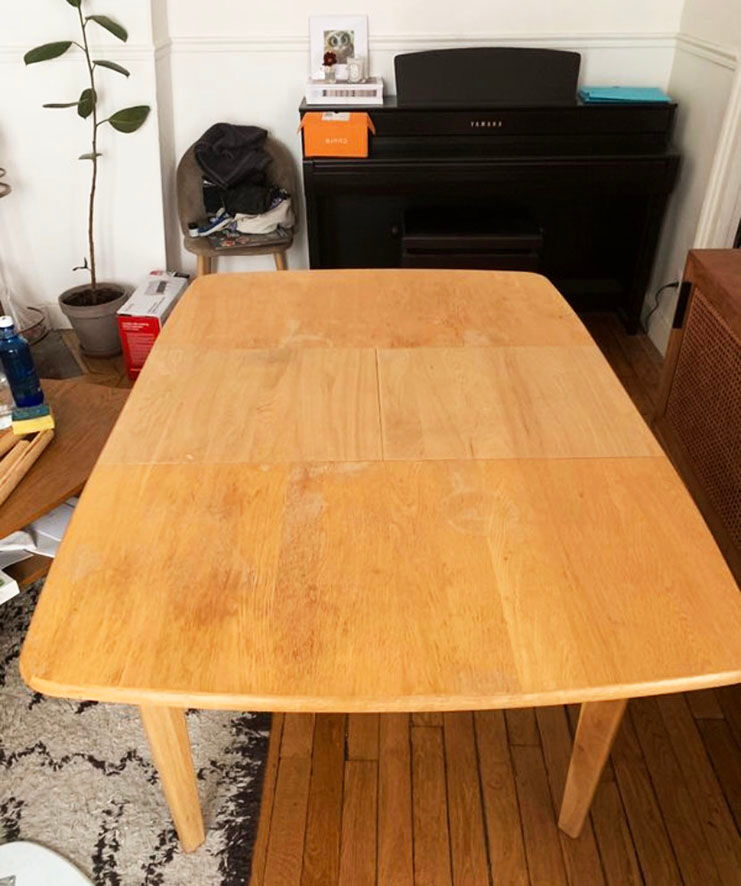 Solid oak extension table scandinavian style