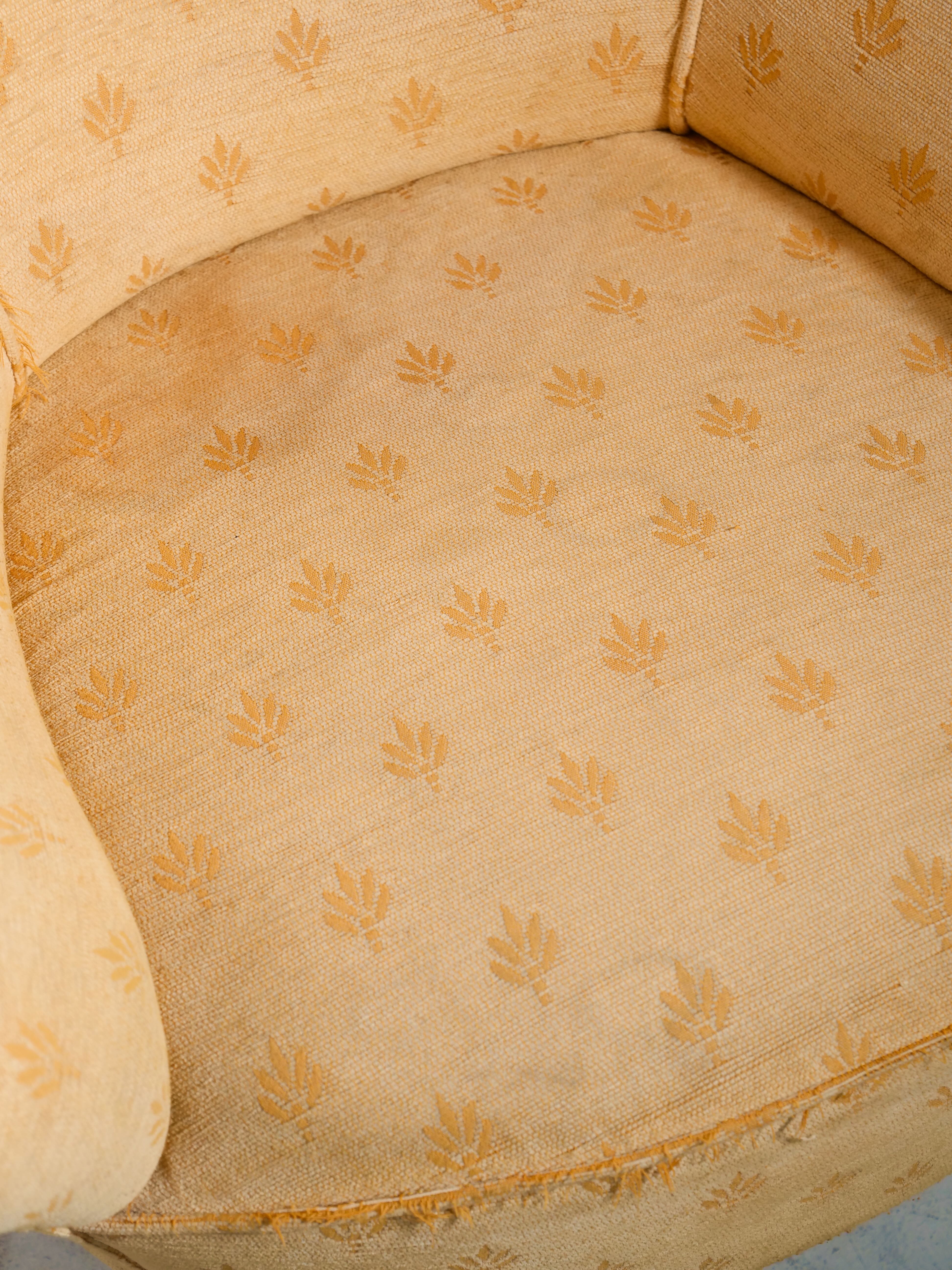 Pair of yellow vintage armchairs