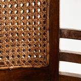 Beech and rattan armchair