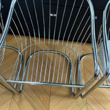 Set of 6 vintage Italian design chairs in chrome – 1970s – Gas style