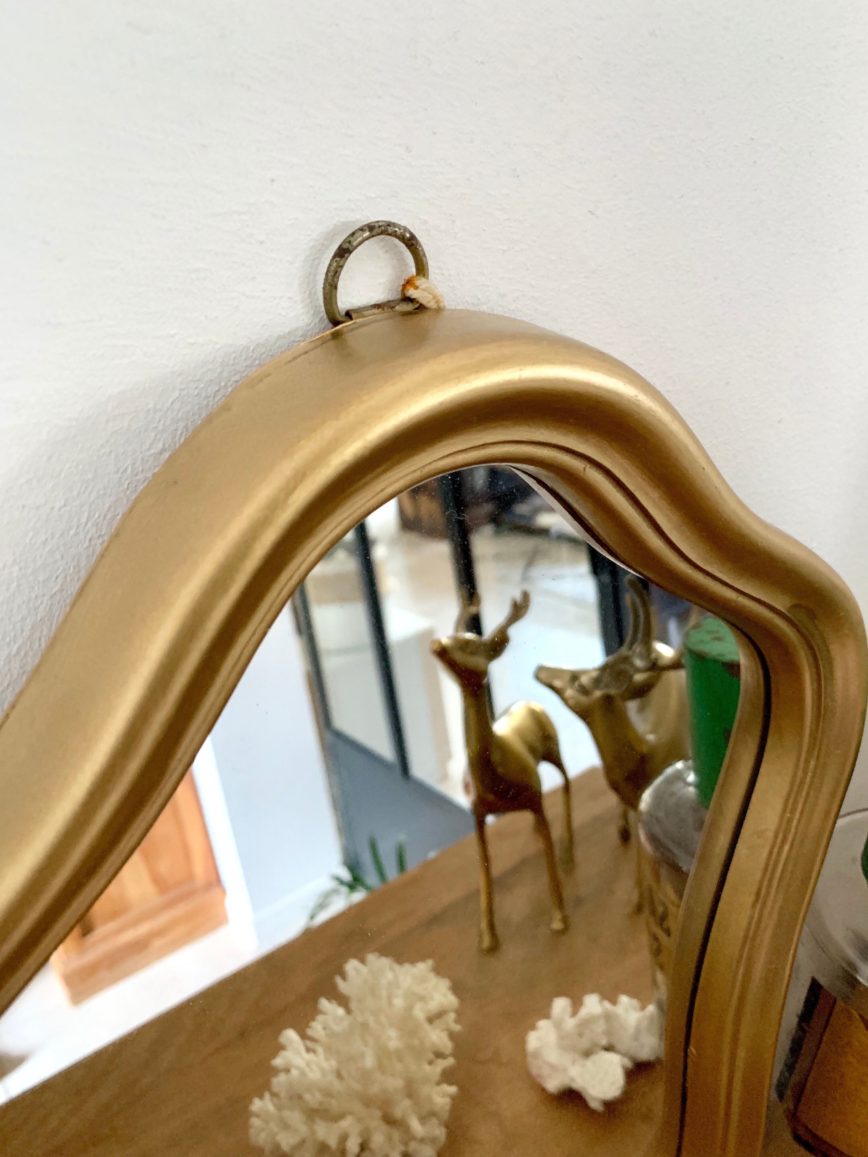 Old vintage gilded mirror