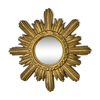 Miroir soleil doré. 1960. Diamètre 45cm