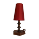 Wood lamp and lampshade, vintage switch