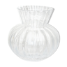Daum vase in Acadie moulded crystal with venetian ribs signed daum france