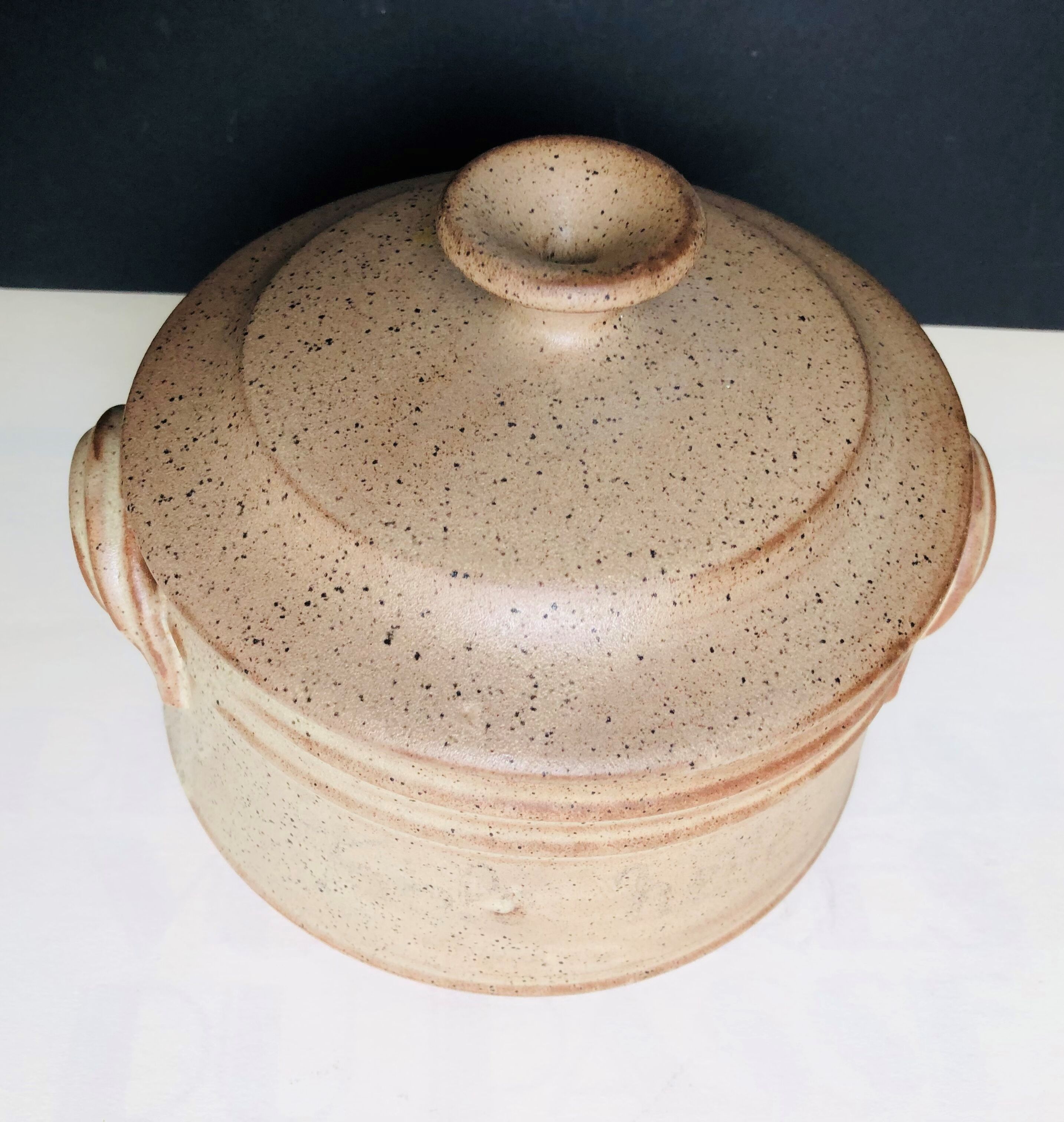 Covered terracotta pot