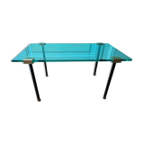 Glass and brass table
