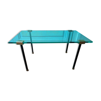 Glass and brass table