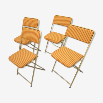 Série de 4 chaises pliantes vintage Lafuma