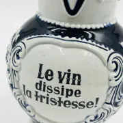 Stoneware wine pitcher Marzi & Remy "Wine dispels sadness"