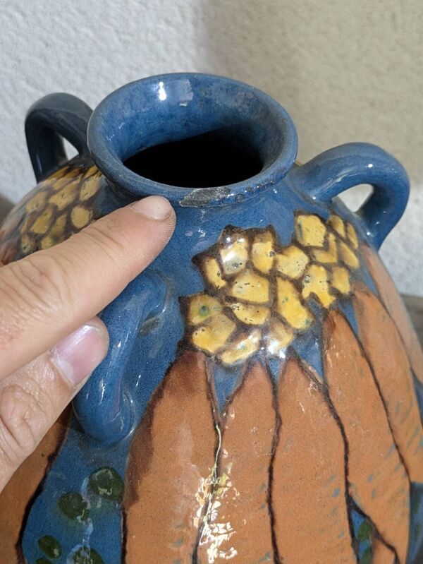 Vase céramique Émile Simonod – Art déco – Pièce rare