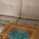 Light blue decorative glass plate, mid-century, Italy, 1960s.