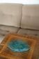 Light blue decorative glass plate, mid-century, Italy, 1960s.