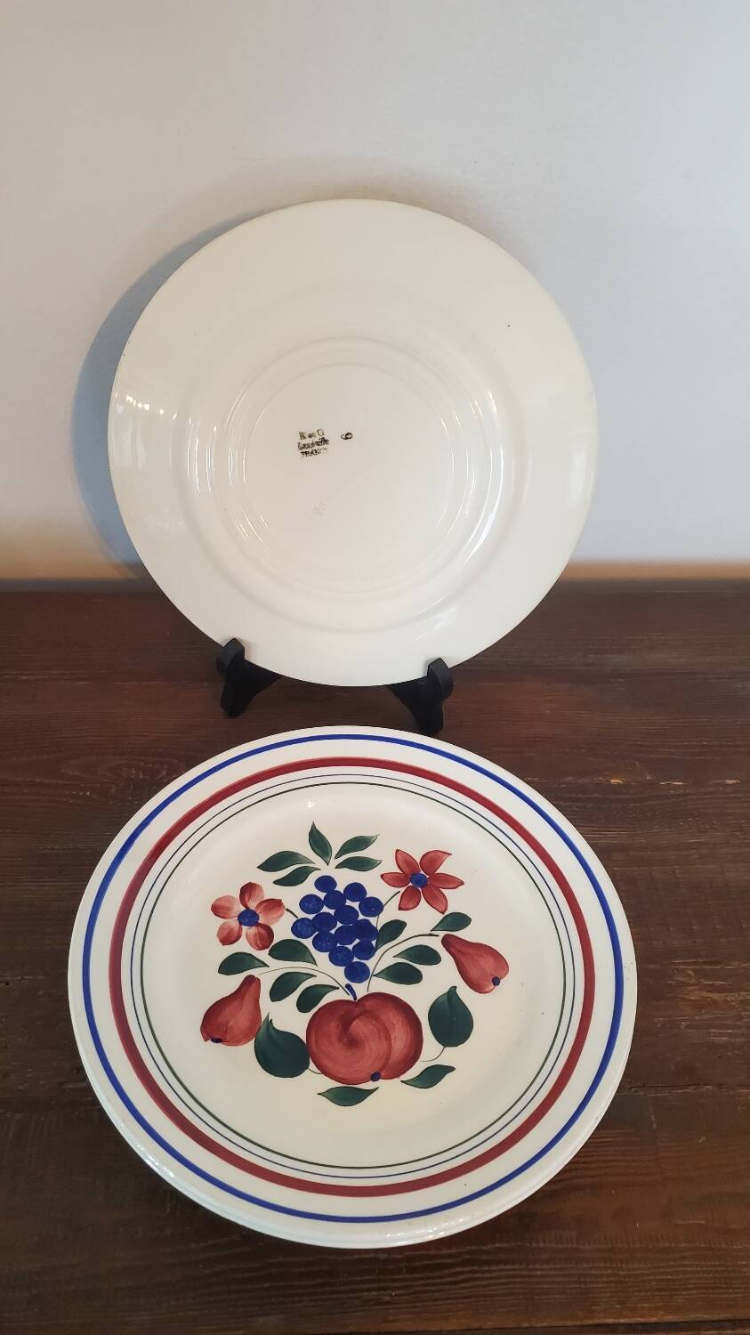 Lot of 3 vintage K & G Lunéville plates