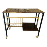 Console/ meuble hifi stereo en palissandre et metal , circa 70's