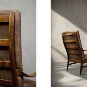Vintage MidCentury Danish Beech&Leather High Armchair from Farstrup Møbler