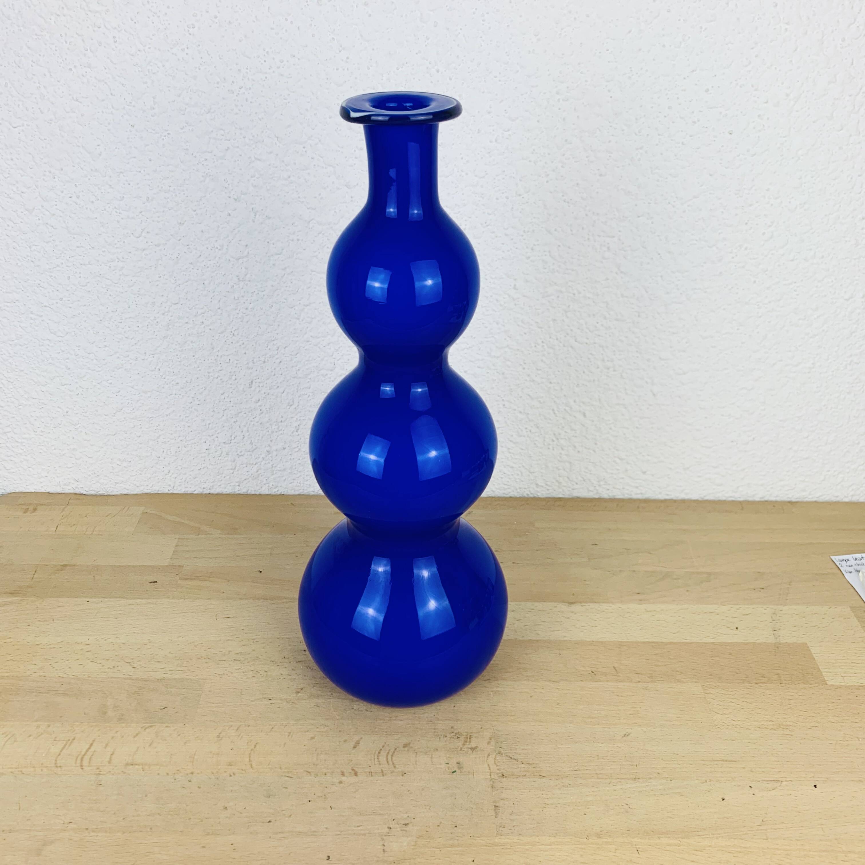 Scandinavian cobalt blue glass vase 40 cm