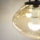 Light smoked glass water drop chandelier with 6 drops from the 1960s.