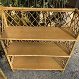 2 vintage rattan shelves