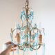 Lustre italien métal doré et bleu années 60