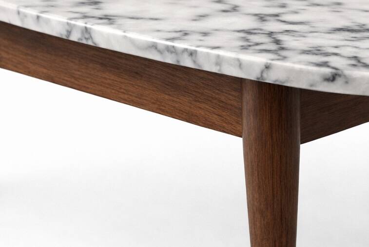 Table basse scandinave vintage en marbre