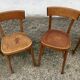 Series of 10 vintage bentwood curved wood bistro chairs