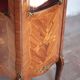 Marquetry display cabinet, curved Louis XV style, signed Marquant