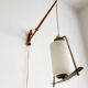 Sculptural 1960s Czech Wall Light – Constructivist Steel & Wood Design