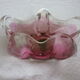 Empty pocket cut pink and green style glass murano