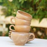 Tasses et sous tasses en grès