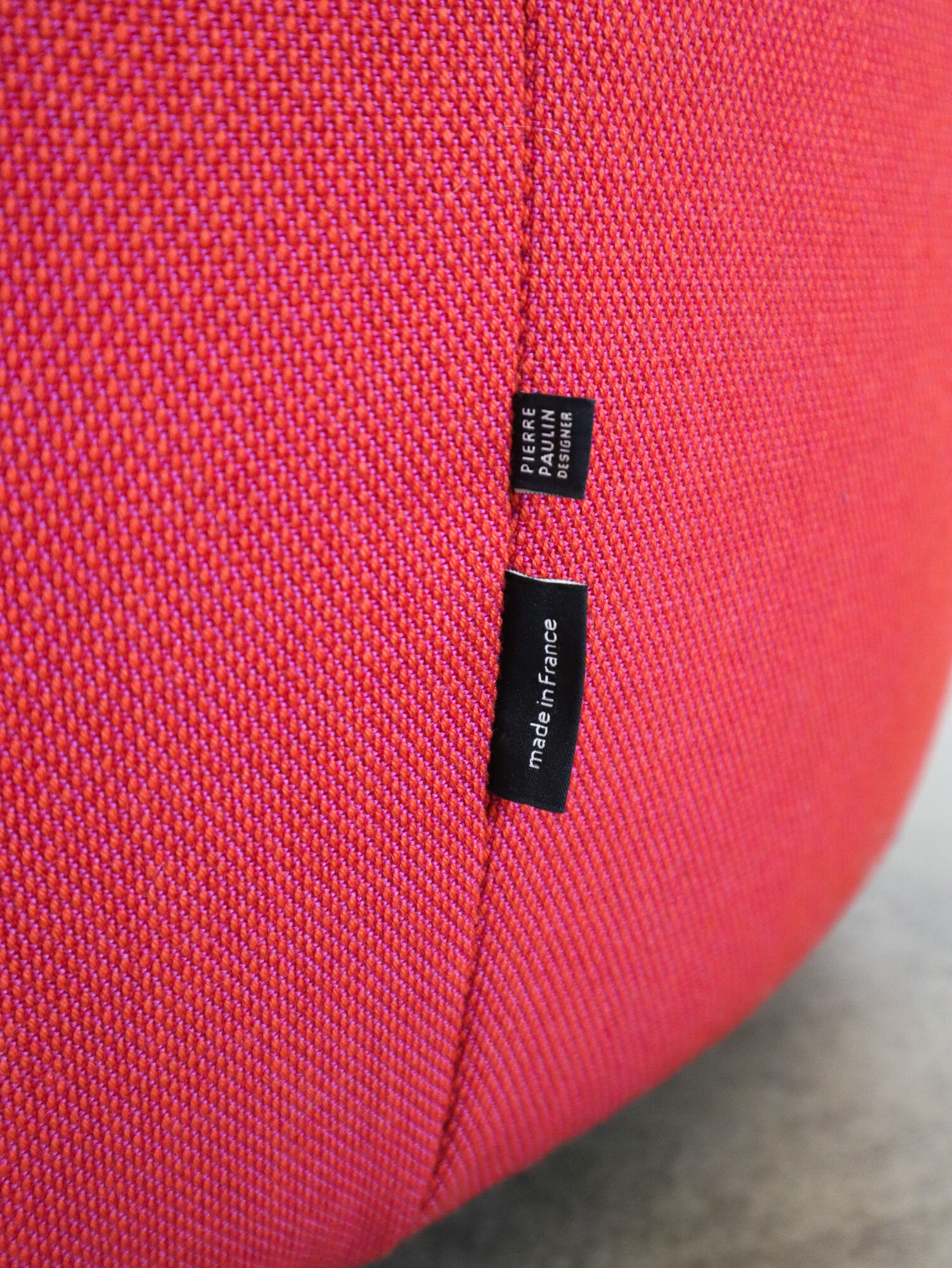 Red Pumpkin chair and ottoman by Pierre Paulin for Ligne Roset