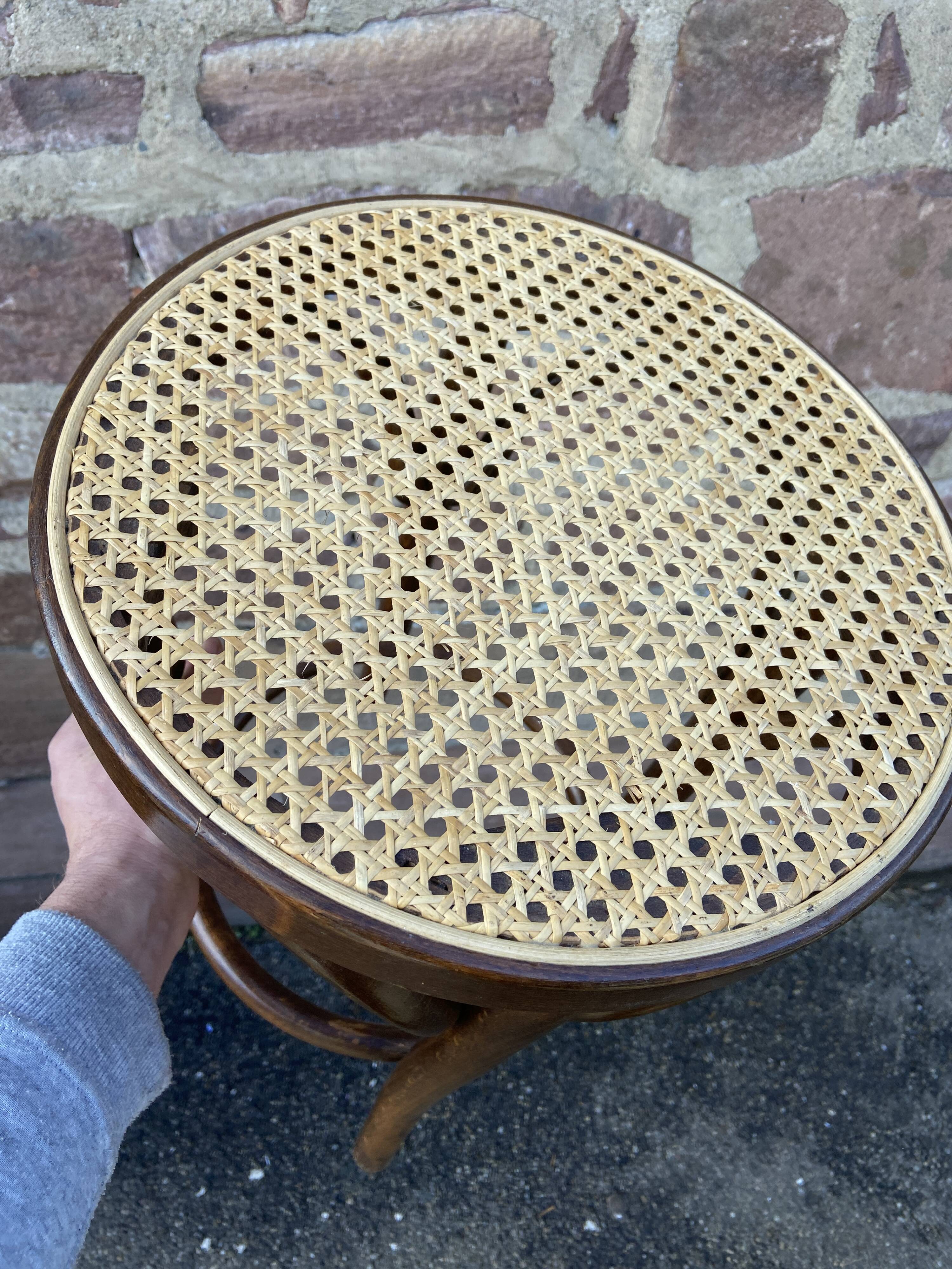 Viennese bentwood and cane stool 1950