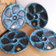Set of 4 Cyclope oyster plates – Émaux des Glaciers