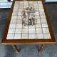 Vintage extendable dining table in wood and ceramic – 1970s