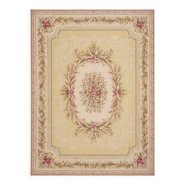 Oversize Aubusson Needlepoint Floral Rug Extra Large Palace Carpet, 414 x 604 cm