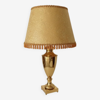 Art deco living room lamp in golden brass from the 1950s