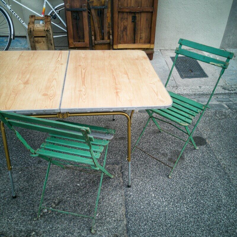 Pair of folding garden chairs