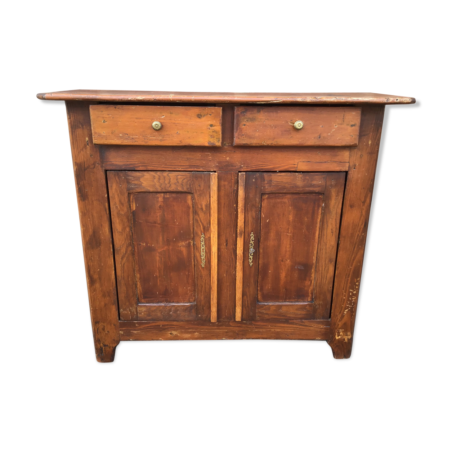 Rustic vintage fir stockings buffet