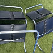 Pair of MR 10 chairs with Mies Van der Rohe laces, Knoll International
