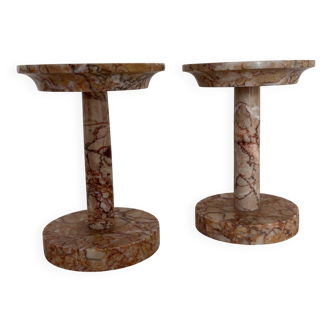 Pair of marble candlesticks