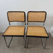 Pair of Marcel Breuer Cesca chairs made in Italy.
