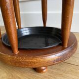Vintage round wooden umbrella stand