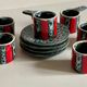 6 vintage luc vallauris art ceramic cups and saucers