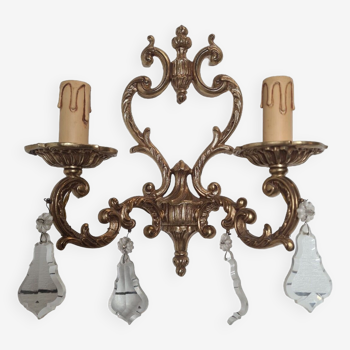 Louis XV style bronze wall lamp with tassels