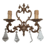 Louis XV style bronze wall lamp with tassels