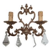 Applique en bronze style Louis XV avec des pampilles