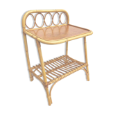 Table de chevet en rotin vintage années 60