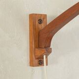 1960s wall lamp in Scandinavian design, teak and beige shade