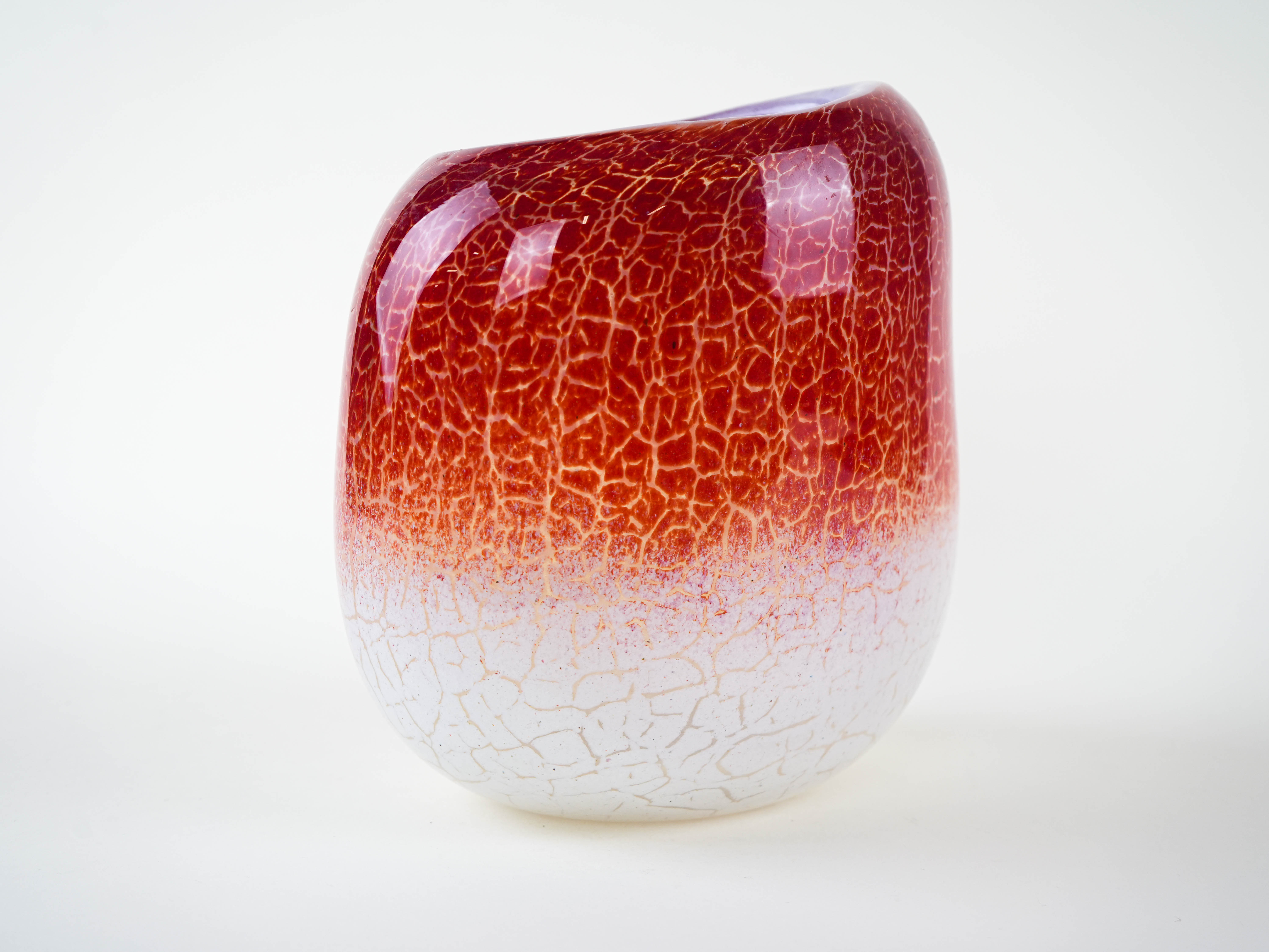 Glass vase, Danish design, 1970s, manufactured by Holmegaard