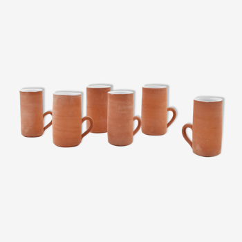 Series of six terracotta cups